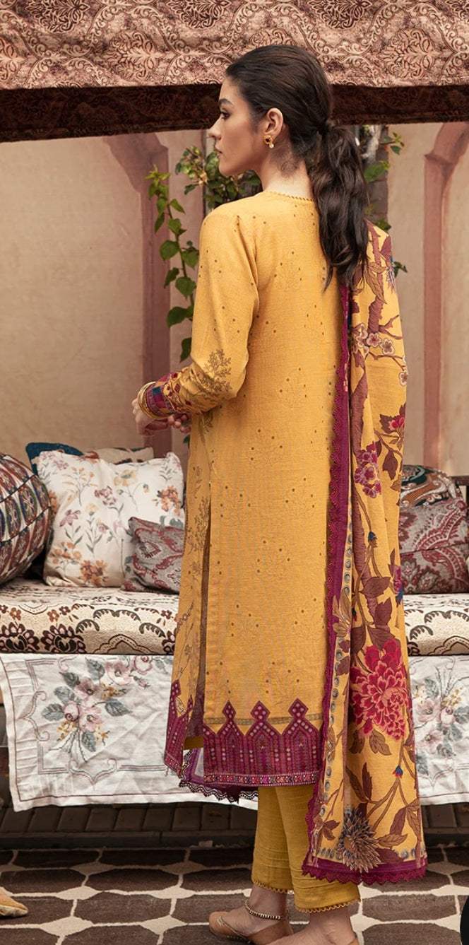 Amber Glow | Cross Stitch | Winter Edit | Khaddar & Linen Unstitched Collection 2022