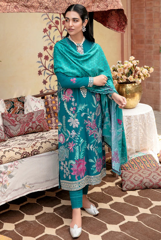 Garland Bloom | Cross Stitch | Winter Edit | Khaddar & Linen Unstitched Collection 2022