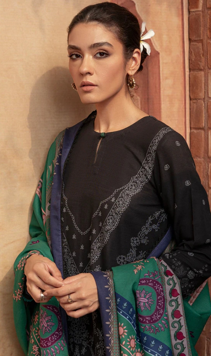 Dusky Sable | Cross Stitch | Winter Edit | Khaddar & Linen Unstitched Collection 2022