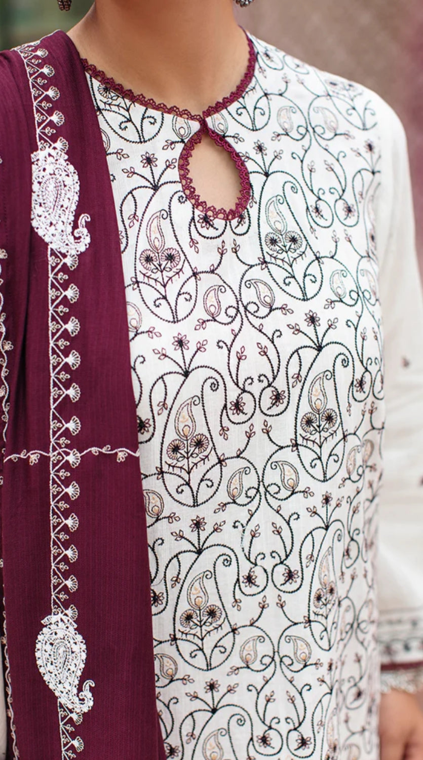 Checkered Speck | Cross Stitch | Winter Edit | Khaddar & Linen Unstitched Collection 2022