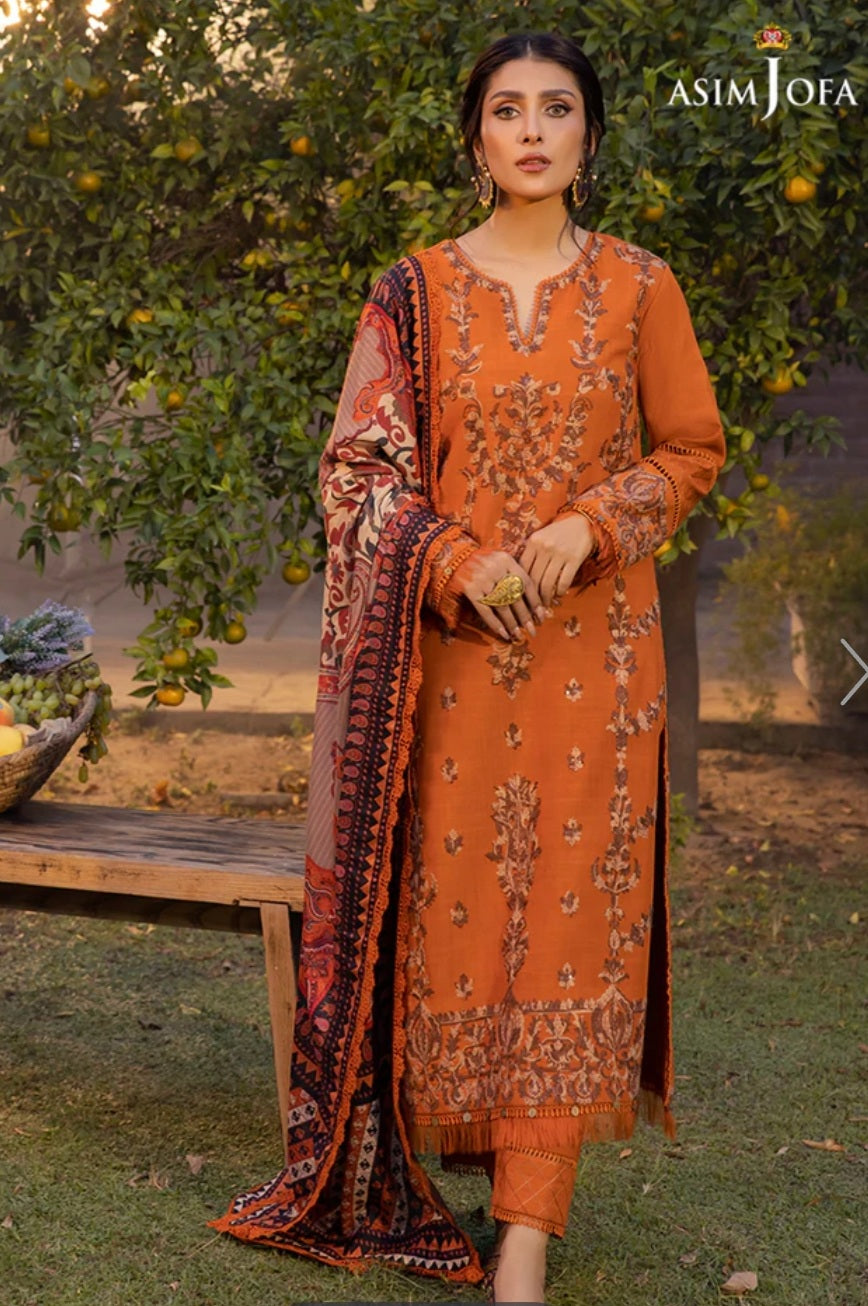 AJW-08 | Asim Jofa | Mawra & Ayeza Edit | Asra Winter Printed Shawl Collection 2022
