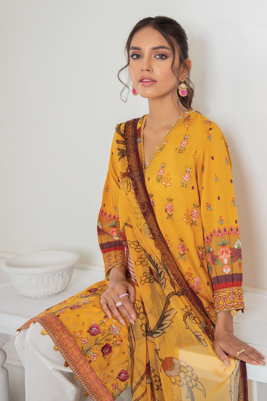 EL-04 Mehndi Yellow (3PC) | Iznik | Festive Eid Edition'21