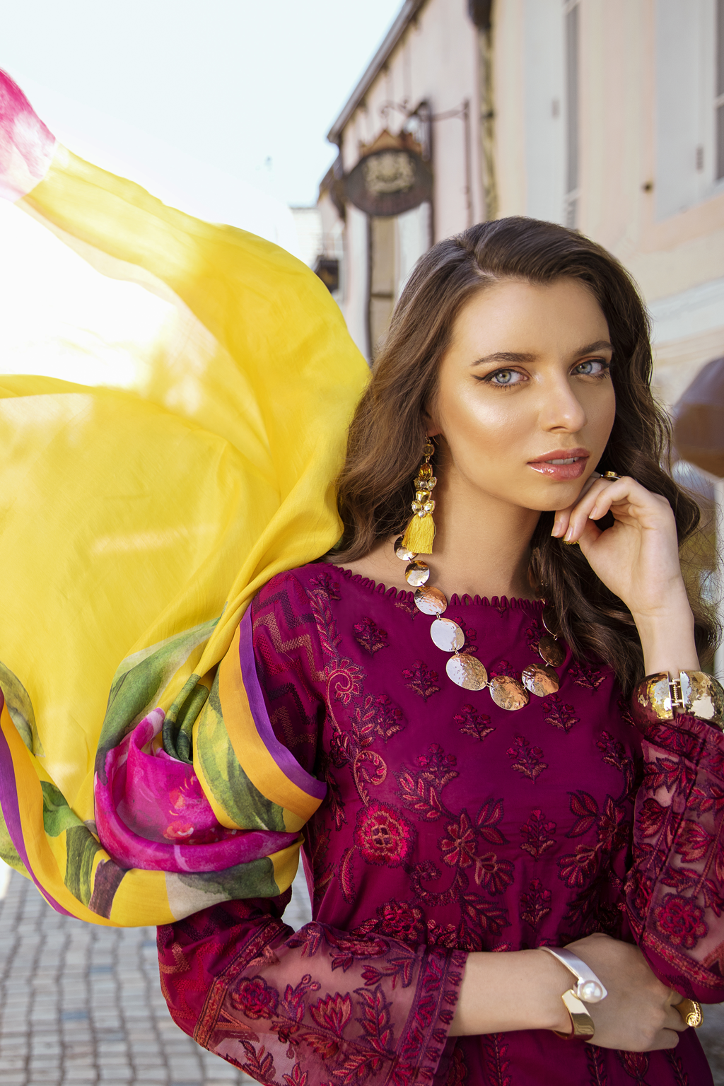 IL20-04 WINEBERRY (3PC) | IZNIK | LUXURY LAWN'20