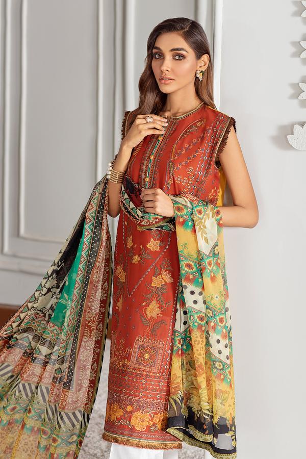 Narjis | Baroque | Fuchsia Lawn Collection | 2021