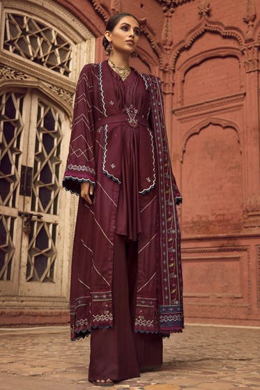3PC Unstitched Twill Linen Suit LT-22002 | Gulahmed | Winter Collection 2022
