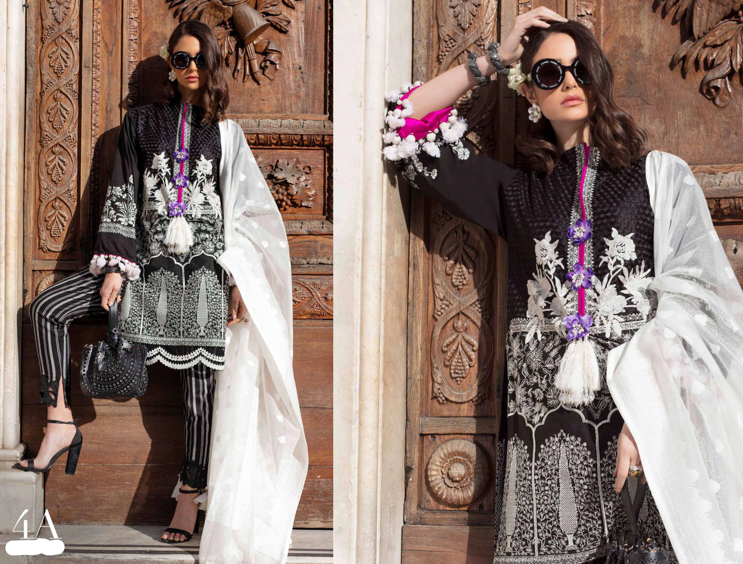 Monochromatico 4-A (3Pc) Sana Safinaz Luxury Lawn