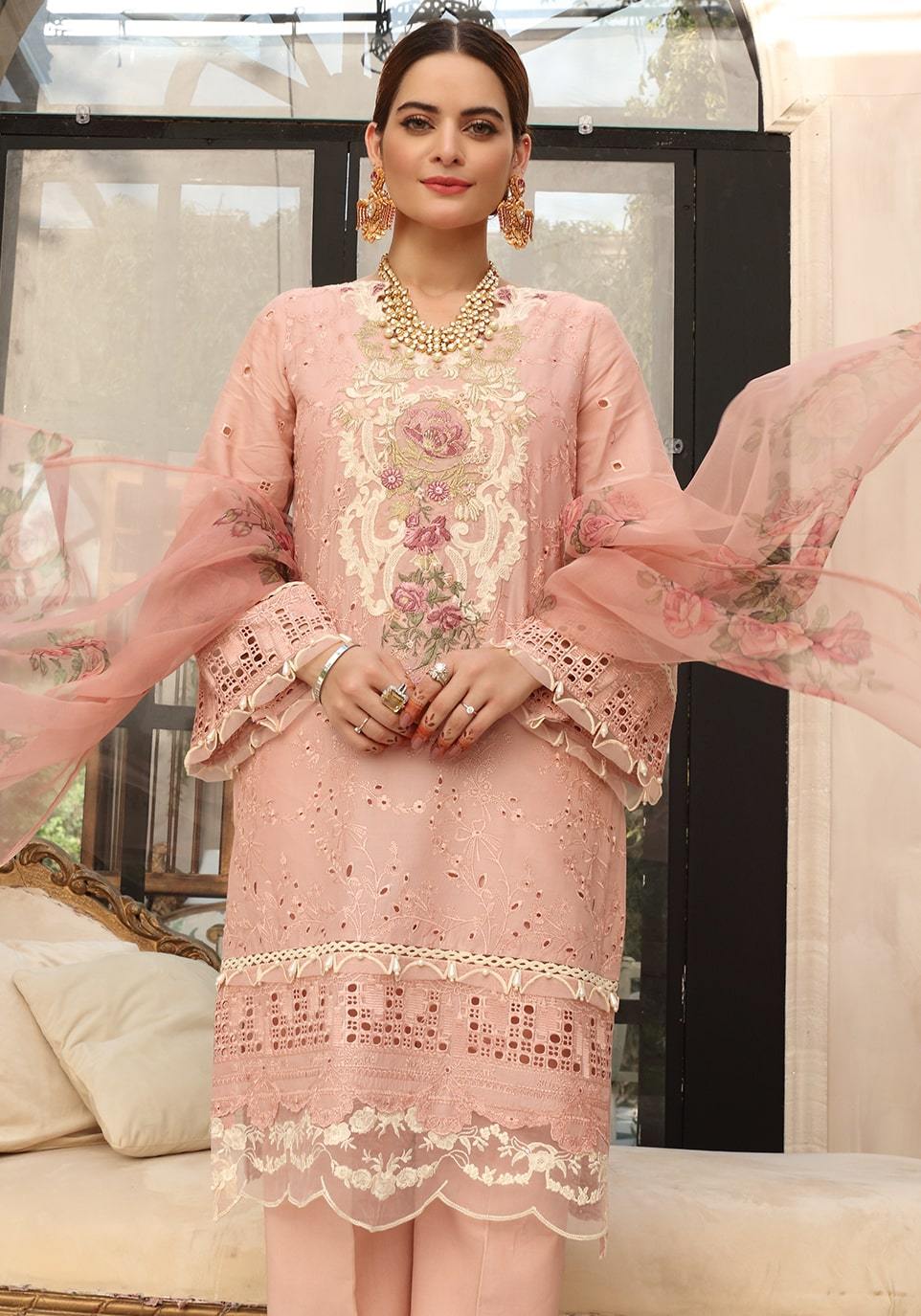 EPF- 3 Rose Quartz | Elaf | Festive Chikankari 2021