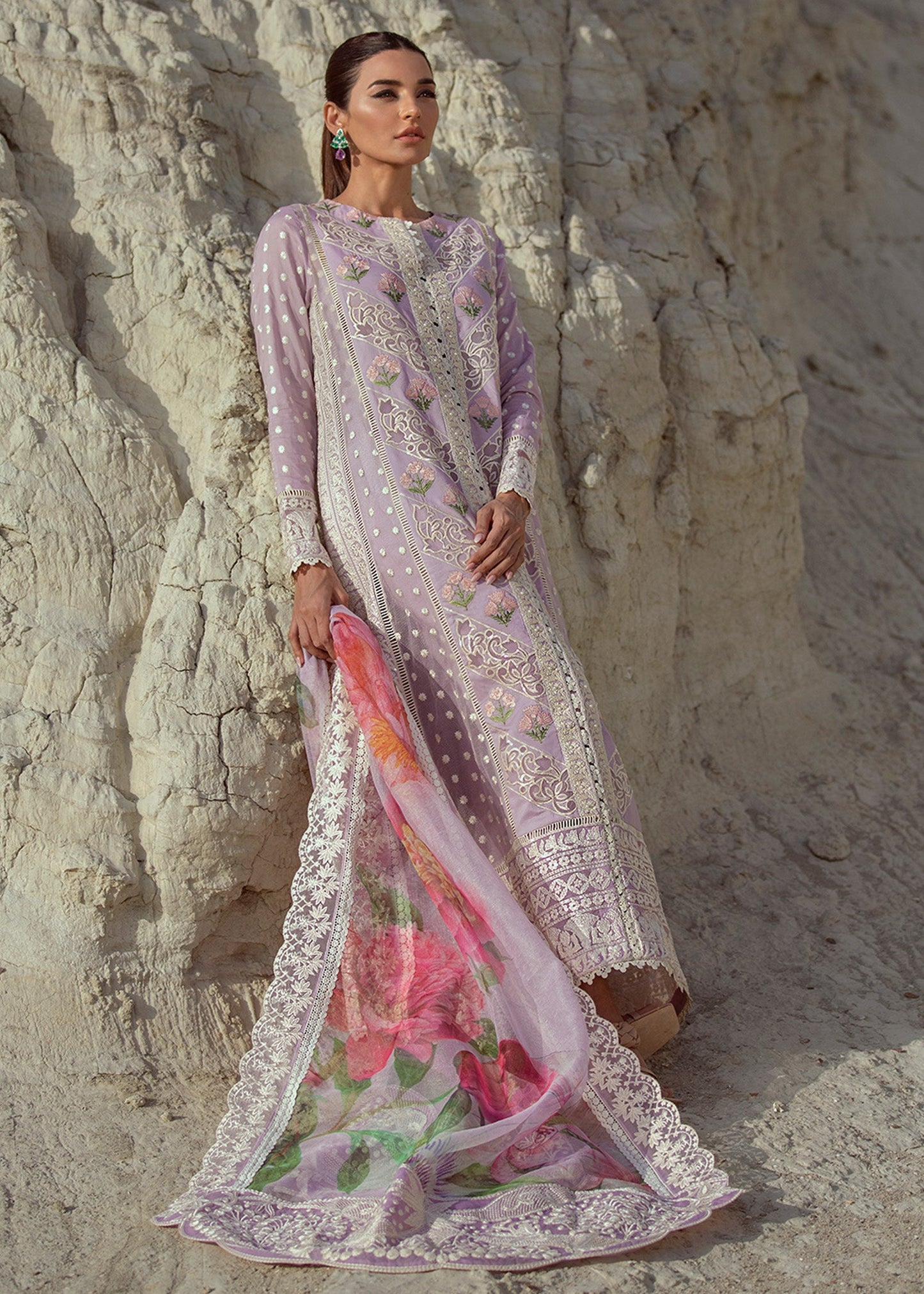 Chikkankari Reinvented - 7A - Amethyst | Crimson × Saira Shakira | Luxury Lawn Collection 2022