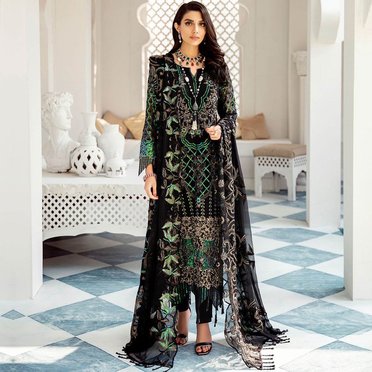 NL-13 | Nureh Mor Bagh Chiffon Collection | 2020