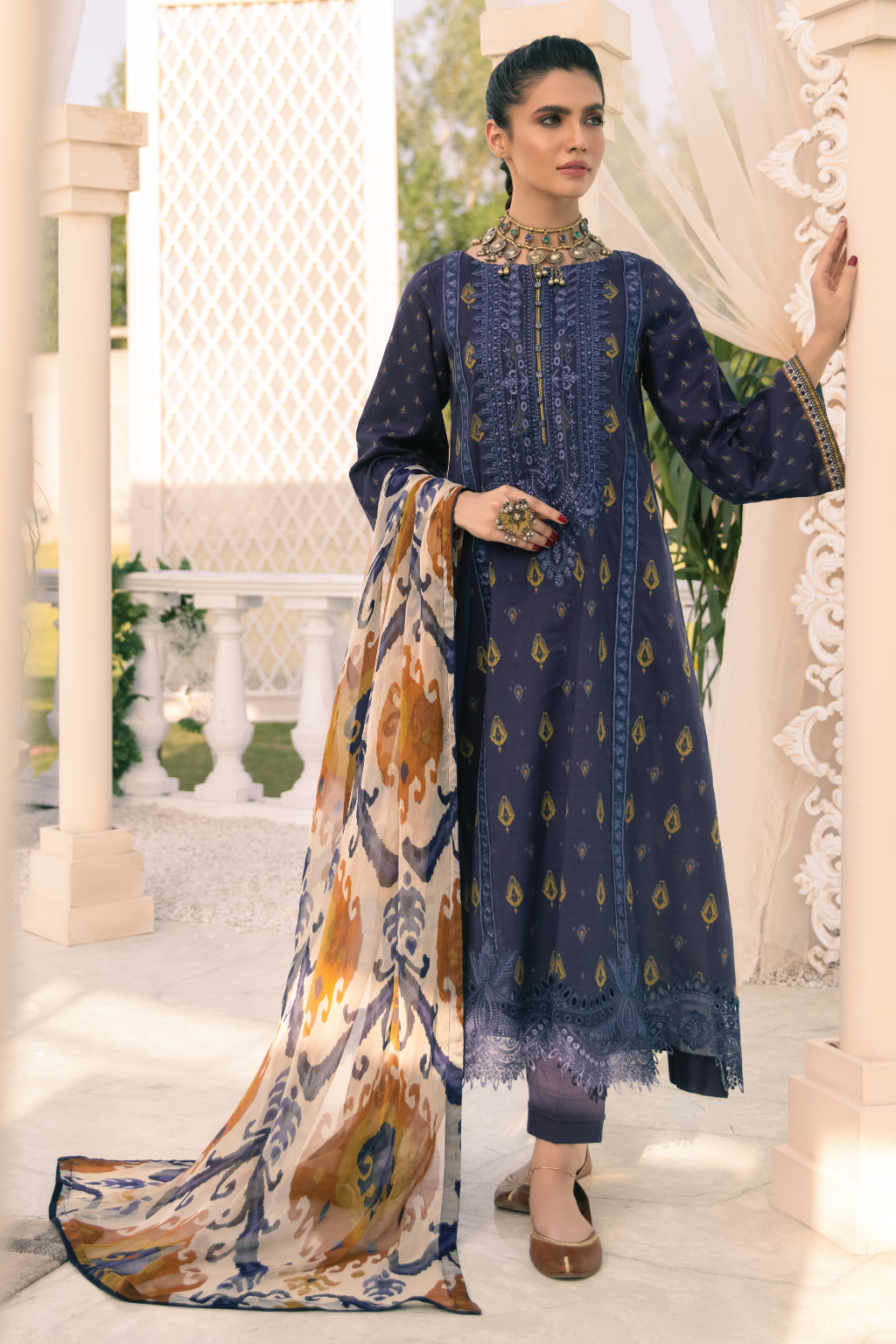 GL-03 Mavikus (3PC) | Iznik Guzel Lawn Collection'21