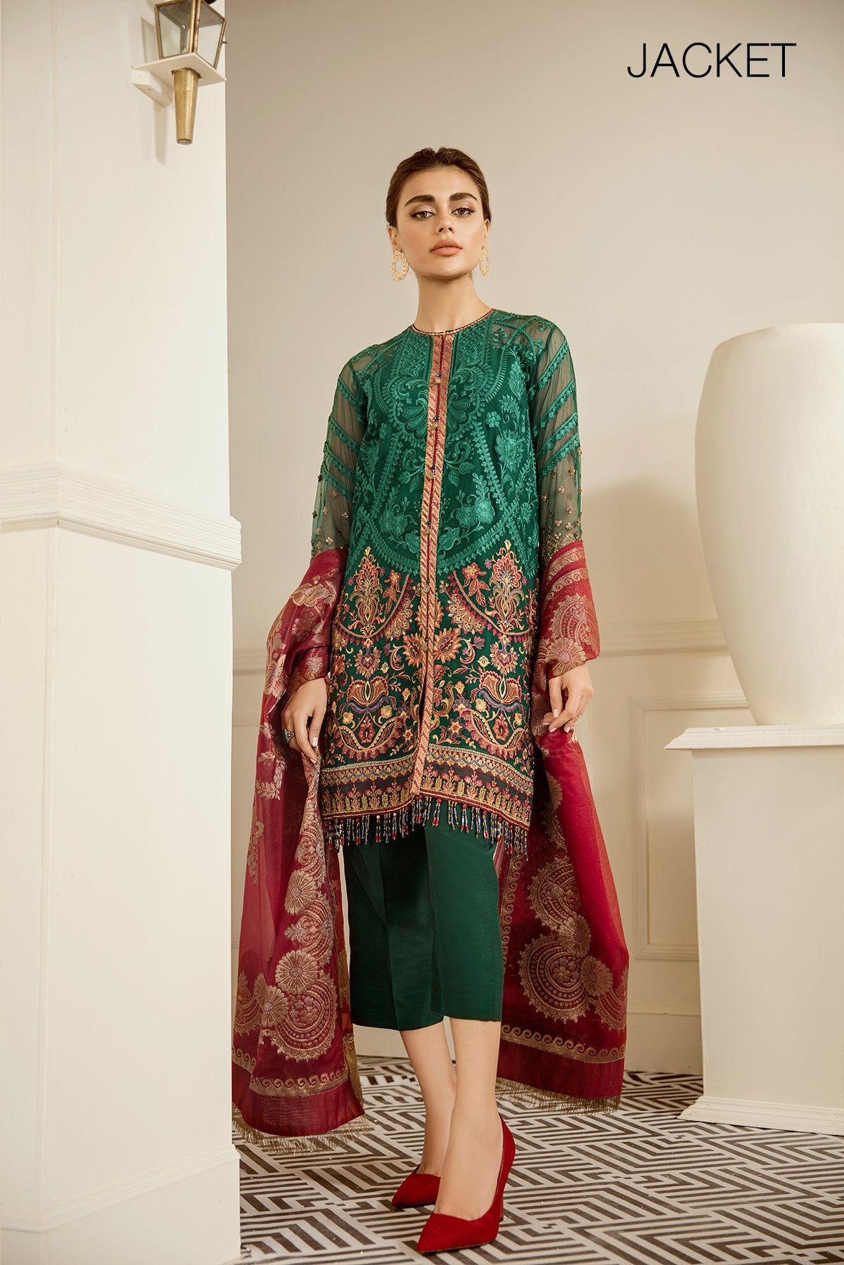 Emerald (Baroque Chantelle Embroidered Chiffon)