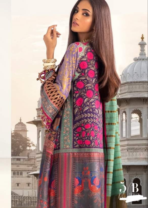 B201-005B-CU | Sana Safinaz | Karnool Block Print Collection'20