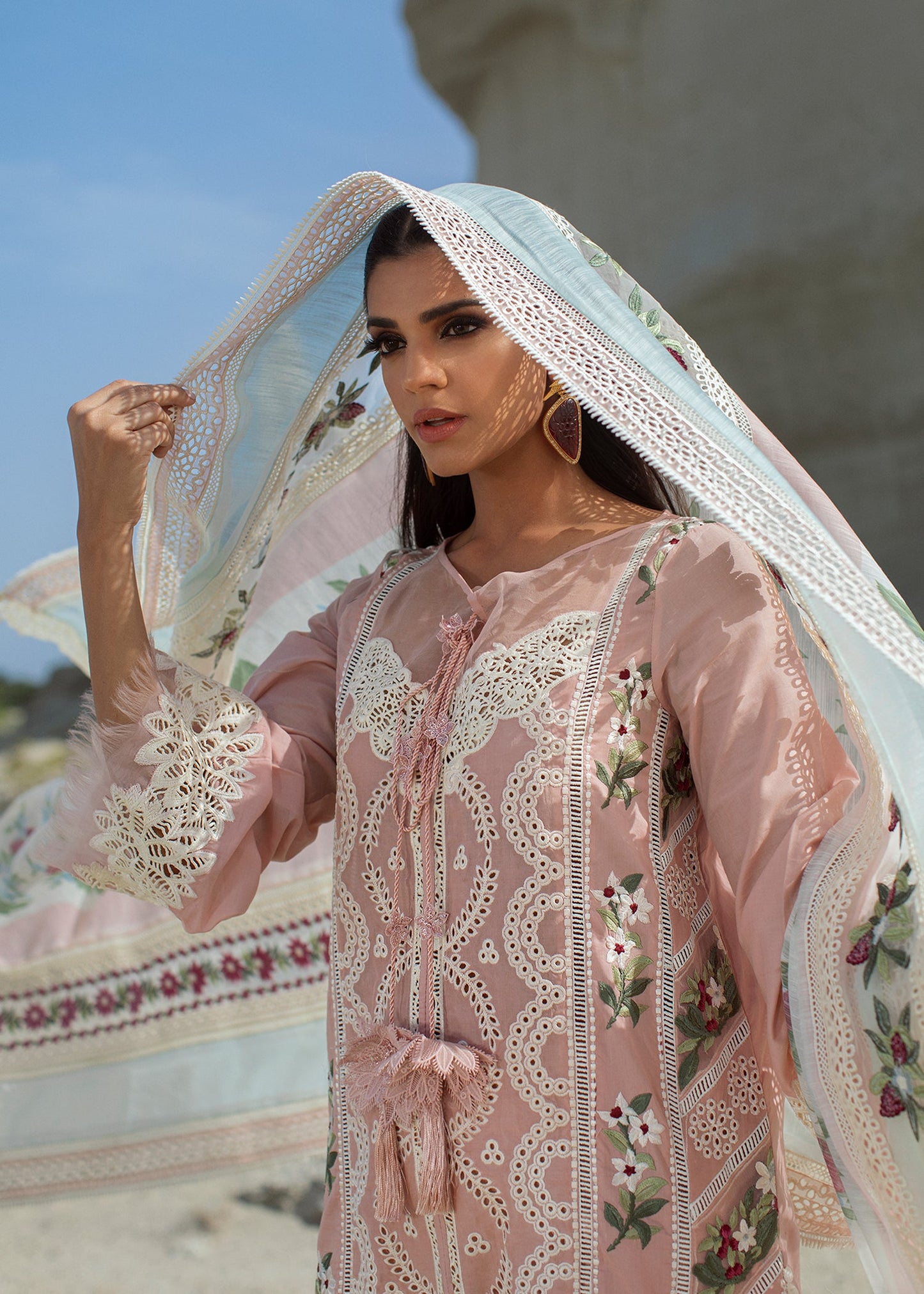 Sicilian Summer - 2B - Rose | Crimson × Saira Shakira | Luxury Lawn Collection 2022