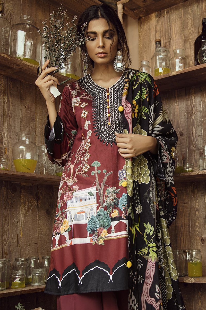 SCARLET RUBY (CROSS STITCH - AANGAN COTTON SATIN'19)