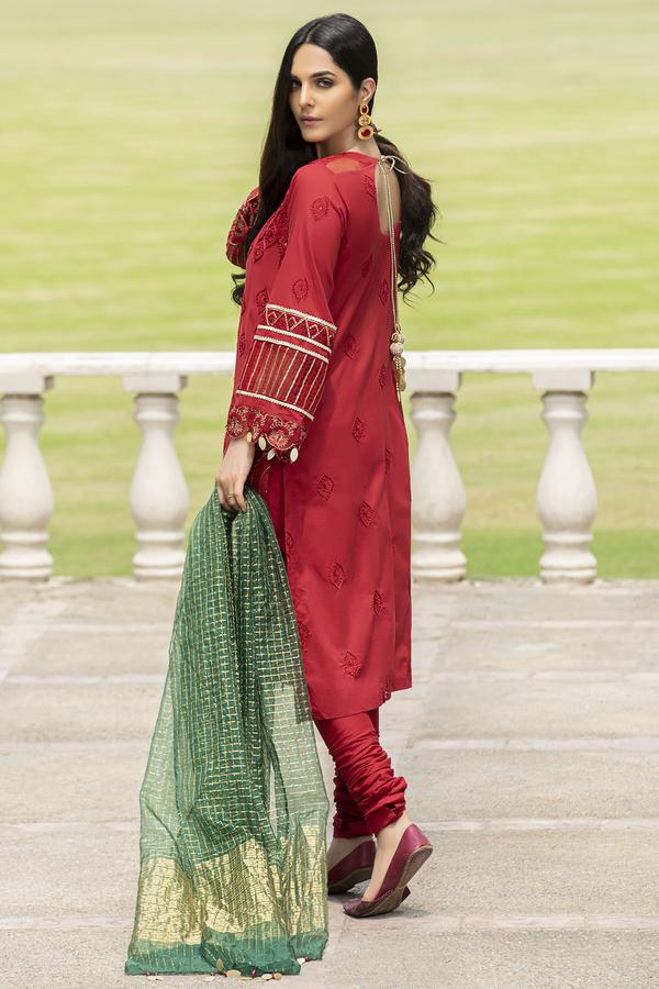 2588-Garnet | Motifz | Unstitched | Embroidered Eid Premium Lawn 20