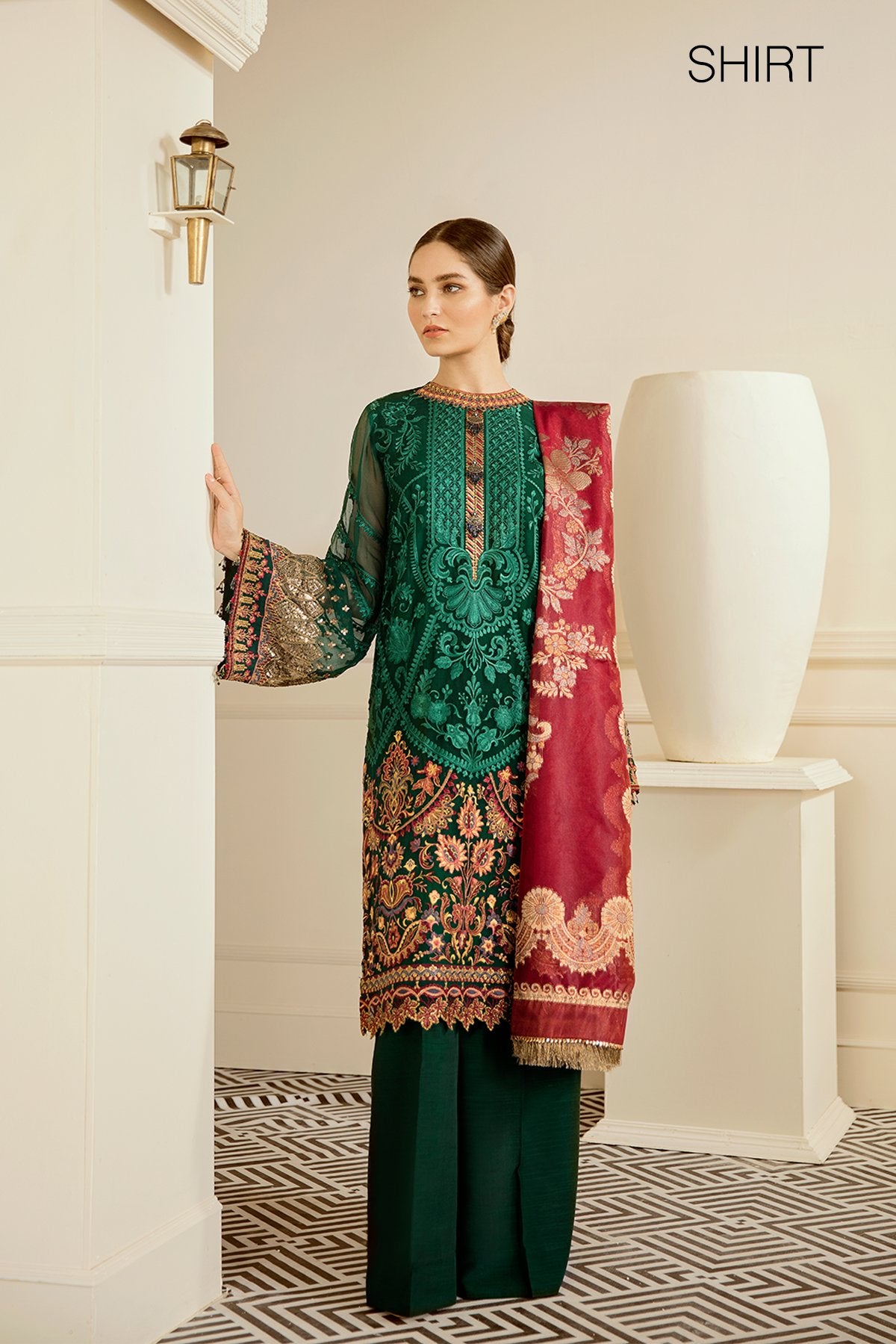 Emerald (Baroque Chantelle Embroidered Chiffon)