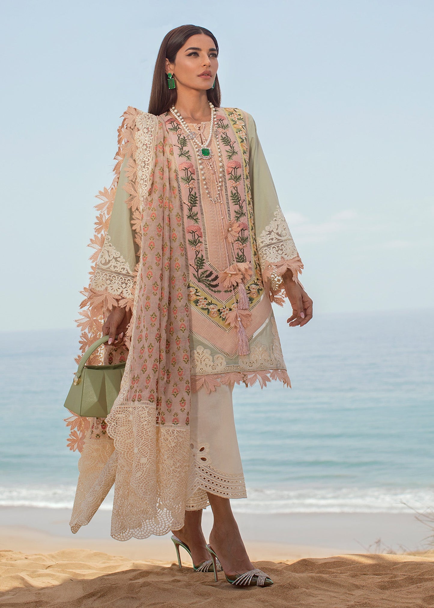 Eclectic Breeze - 4A - Sorbet Pink | Crimson × Saira Shakira | Luxury Lawn Collection 2022