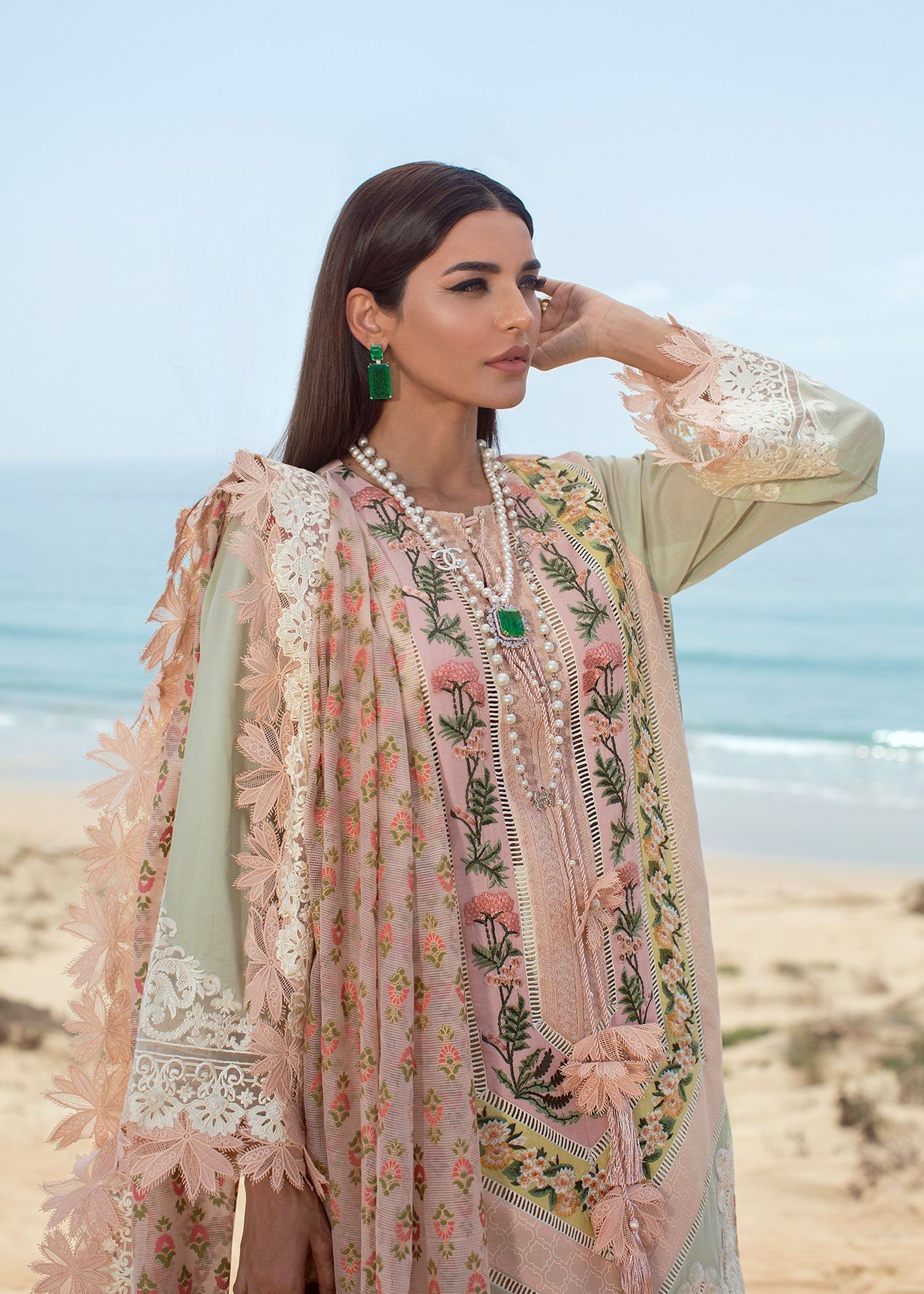Eclectic Breeze - 4A - Sorbet Pink | Crimson × Saira Shakira | Luxury Lawn Collection 2022