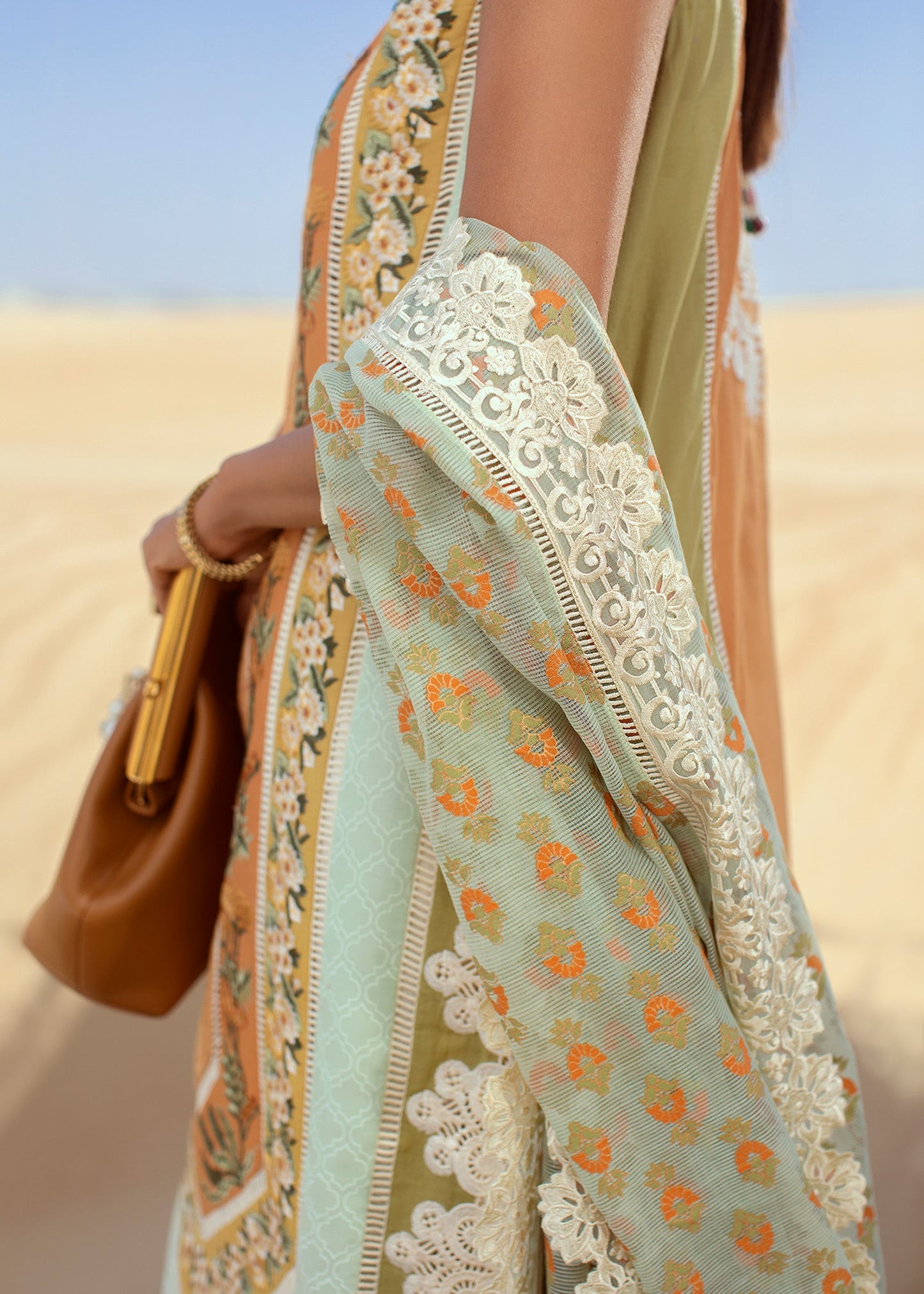 Eclectic Breeze - 4B - Summery Tangerine | Crimson × Saira Shakira | Luxury Lawn Collection 2022