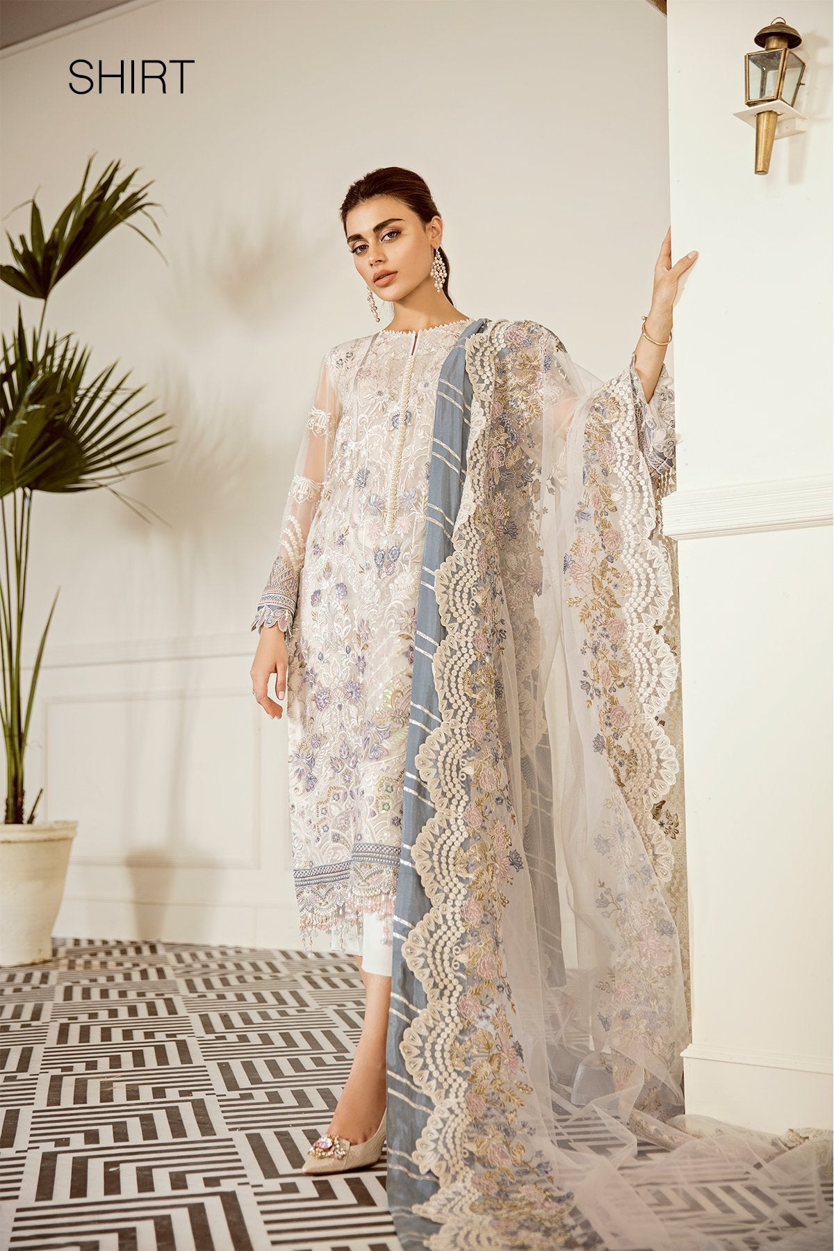 Pewter (Baroque Chantelle Embroidered Chiffon)