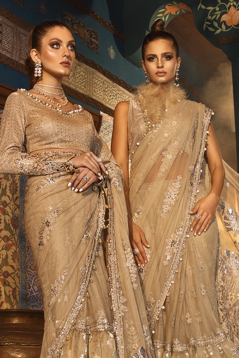 Silver Sandstone - BD 1808 (Maria B Unstitched Mbroidered - Wedding Edition)