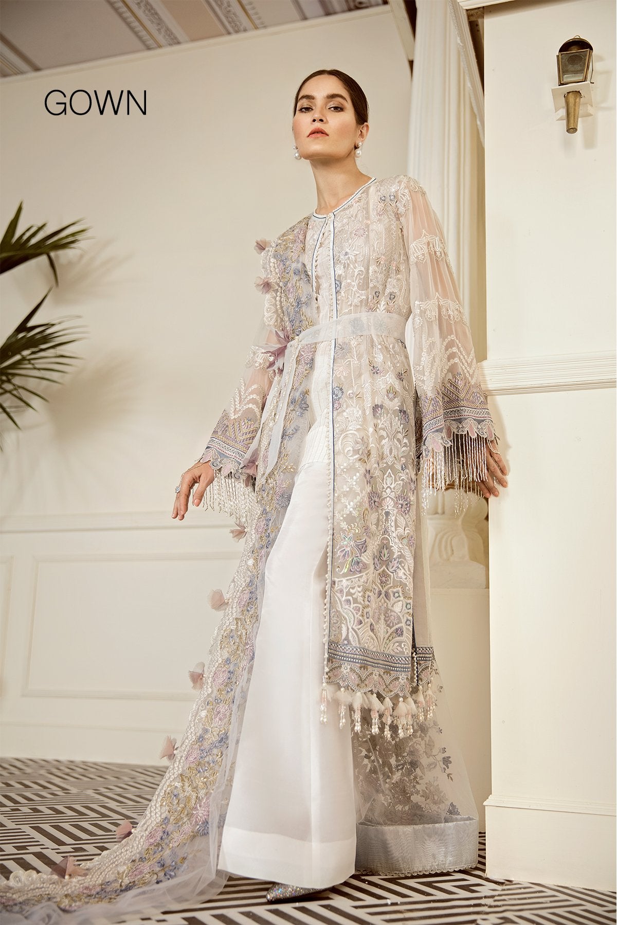 Pewter (Baroque Chantelle Embroidered Chiffon)