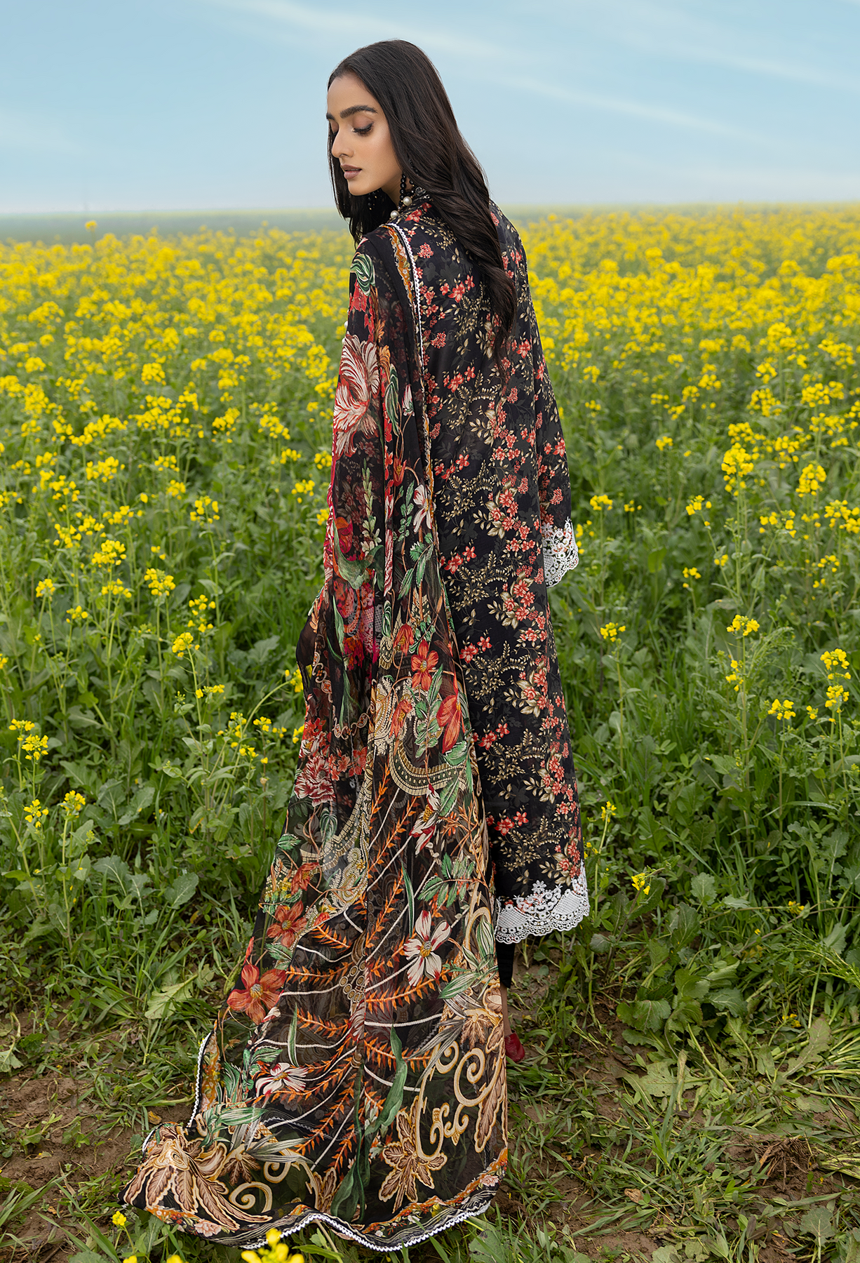 French Black | Adan's Libas | Sarsoon | Spring Summer Unstitched Lawn 2023