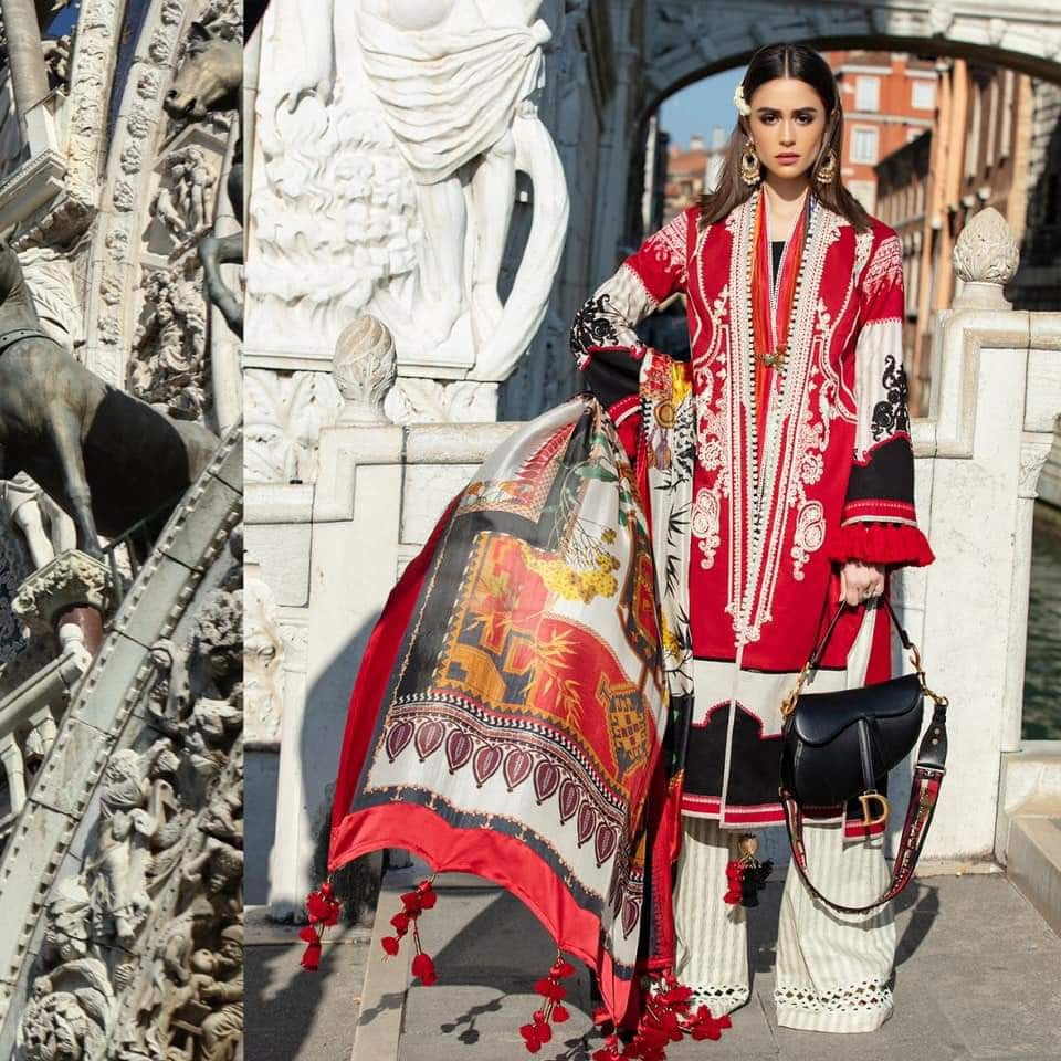 Rosso 9-B (3Pc) Sana Safinaz Luxury Lawn