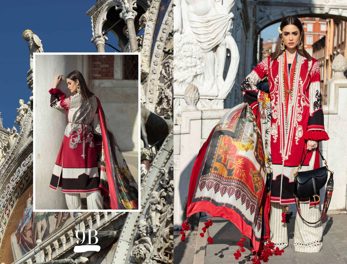 Rosso 9-B (3Pc) Sana Safinaz Luxury Lawn