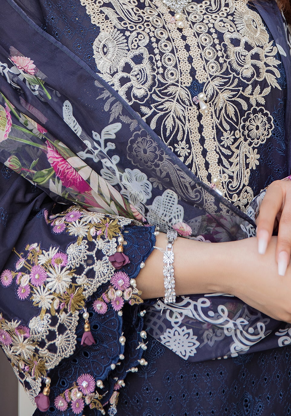 EFC5 - Blue Bird | Elaf | Festive Chikankari 2022