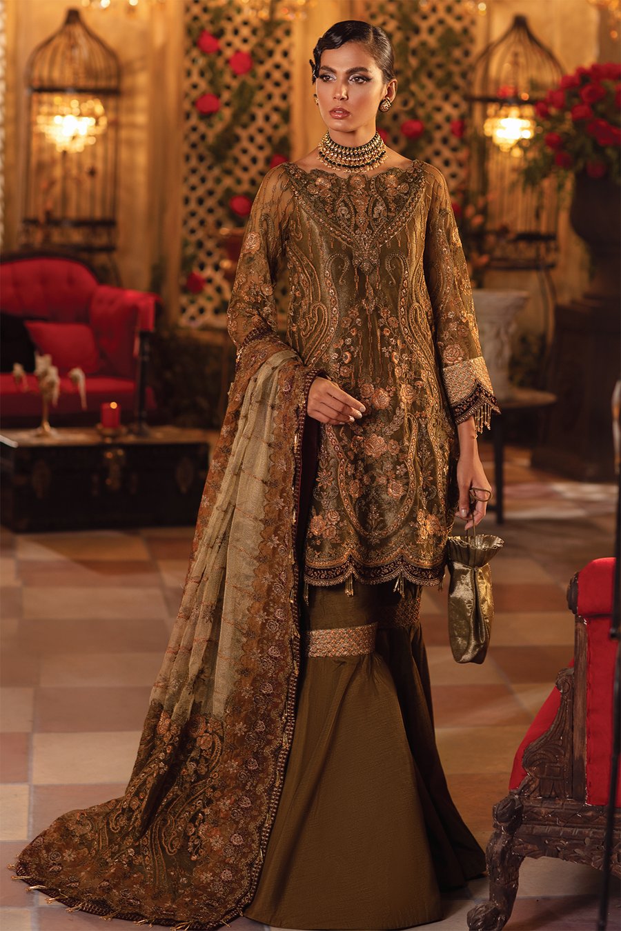 IMC-07 GOLDEN DAYS - 3PC | Iznik | Meraki Luxury Chiffon 2021