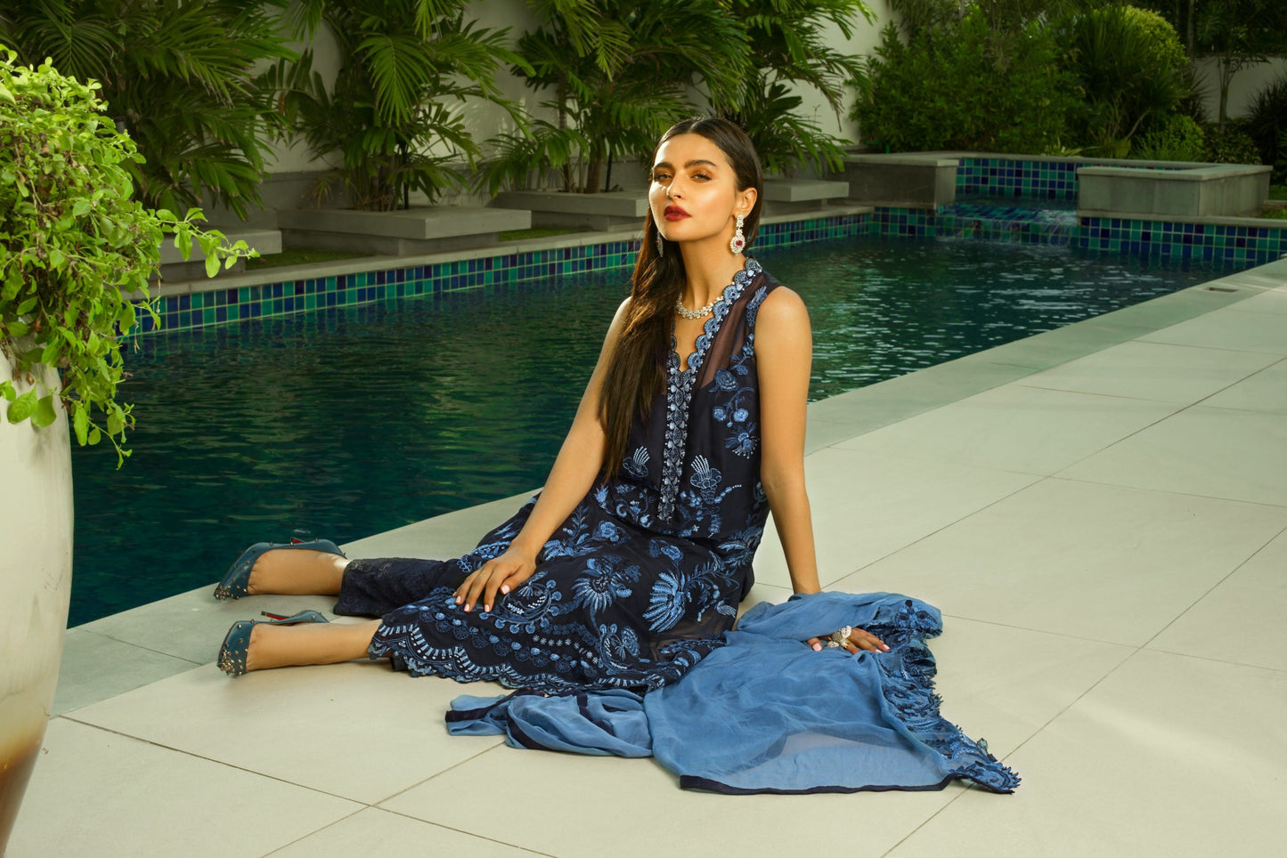 MHC-09 | Mina Hassan | Regalia Textile | Embroidered Chiffon Collection