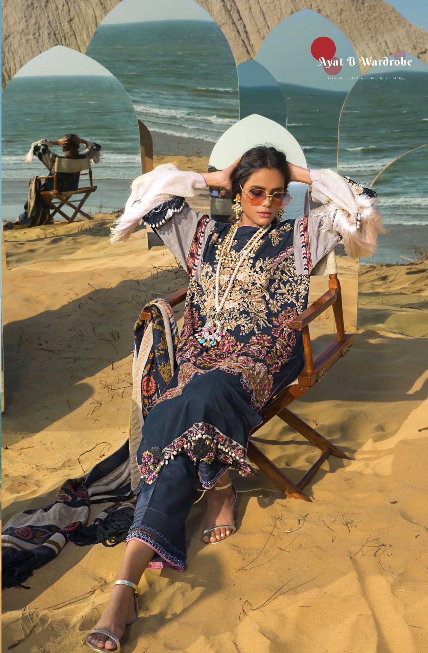 09 - B (Sana Safinaz Winter Shawl'19)