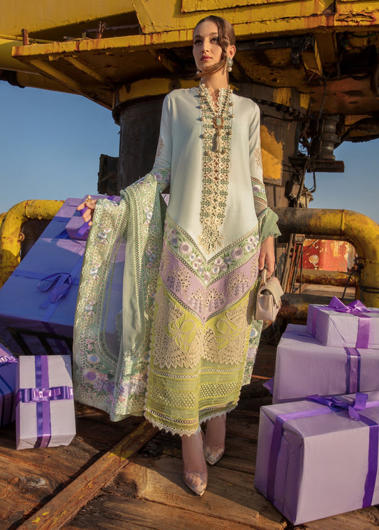 Summery Medley - Aqua | Crimson | Luxury Lawn 2023