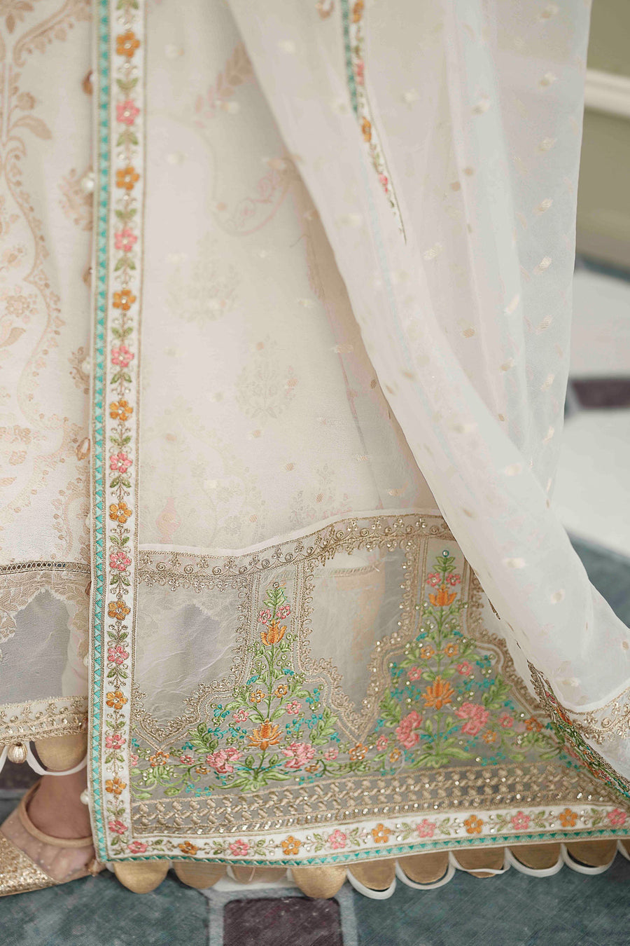 CST-604-IVORY | Maria B | Sateen Unstitched Collection 2023