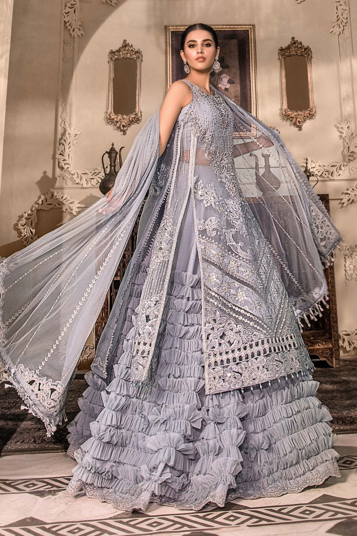 Ice Blue BD-2603 | Maria B | Mbroidered | Eid Heritage Collection 23