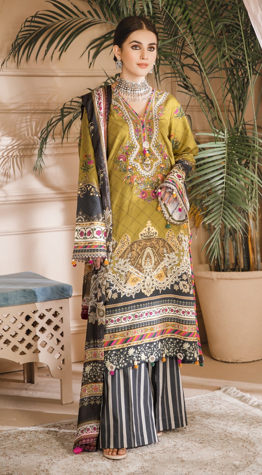 Mariana | Anaya by Kiran Chaudhry | Noor Bano | Unstitched Embroidered Cambric Collection'21