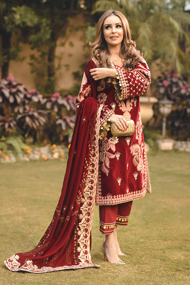 V-05 | Qalamkar | Luxury Velvet Collection