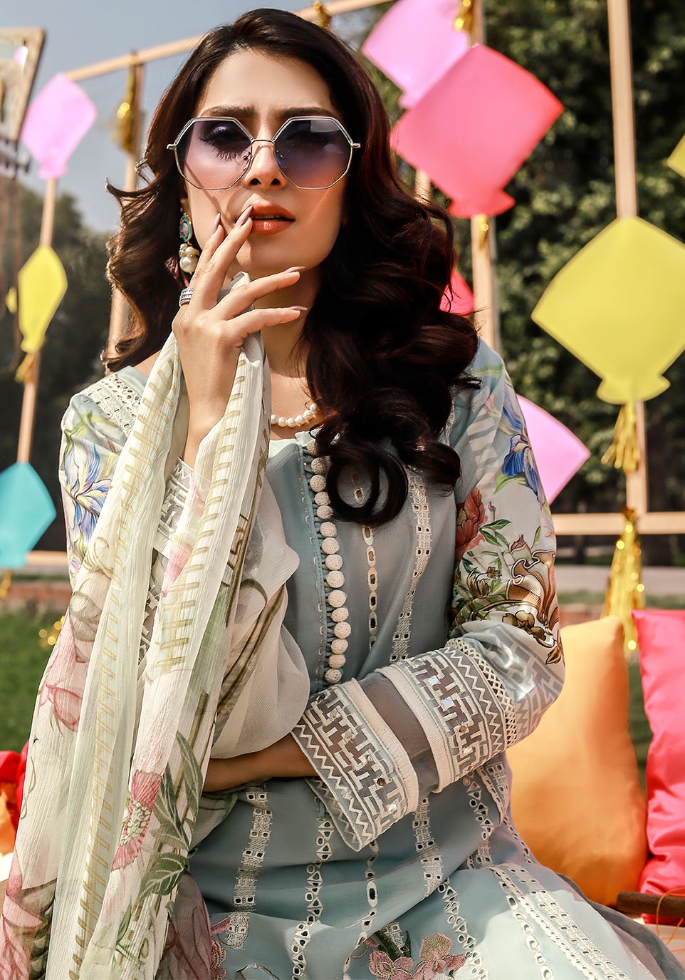 EPL 1B - Pewter Floral | Elaf Festive Collection 2021