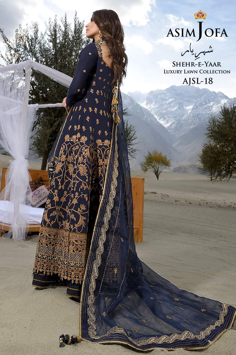 AJSL - 18 | Asim Jofa | Shehr - E - Yaar Luxury Lawn Collection 2022