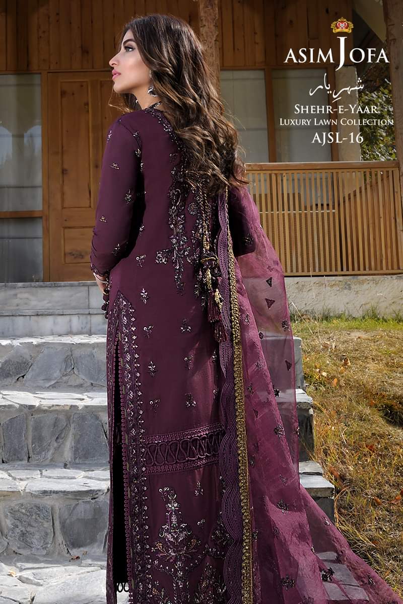 AJSL - 16 | Asim Jofa | Shehr - E - Yaar Luxury Lawn Collection 2022