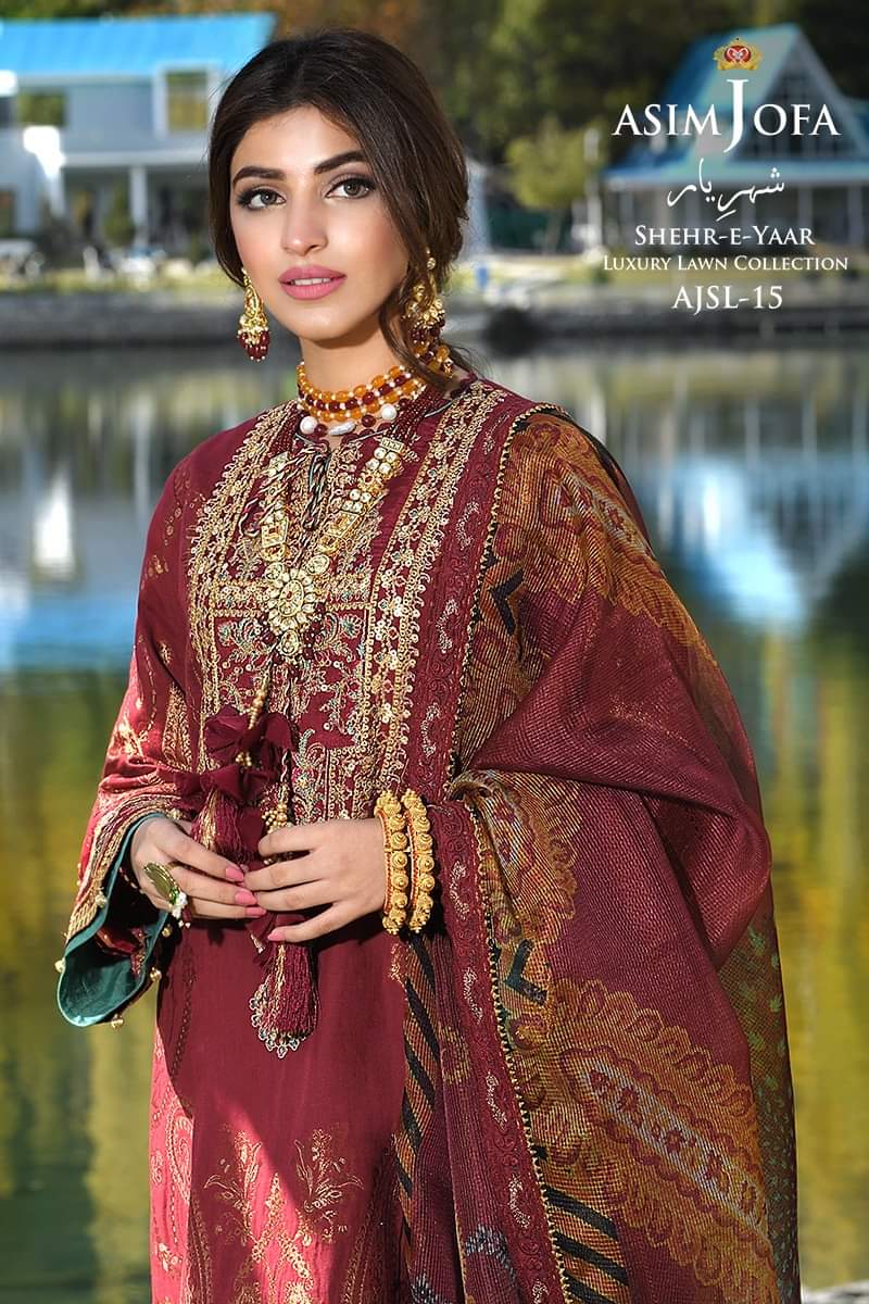AJSL - 15 | Asim Jofa | Shehr - E - Yaar Luxury Lawn Collection 2022