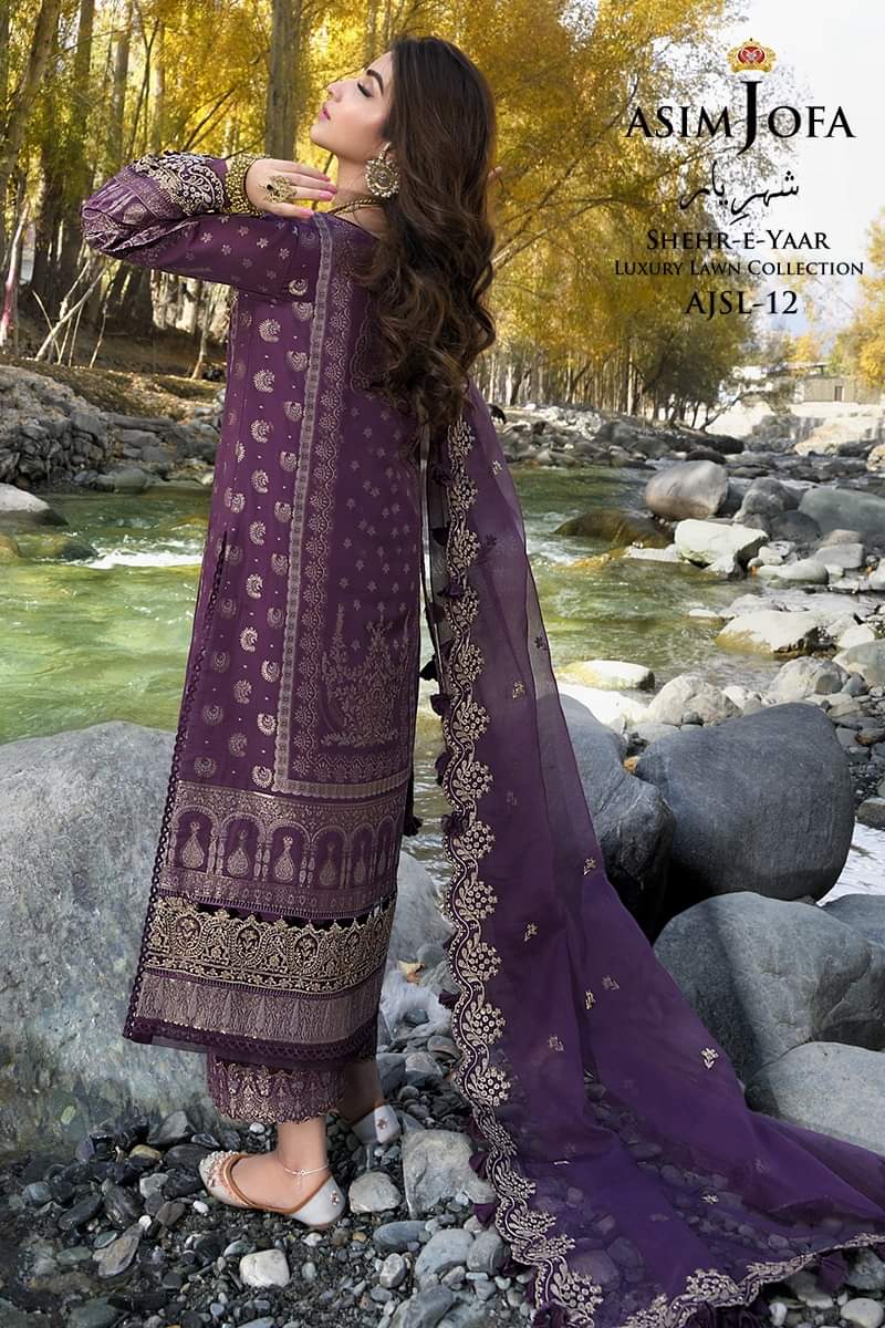 AJSL - 12 | Asim Jofa | Shehr - E - Yaar Luxury Lawn Collection 2022