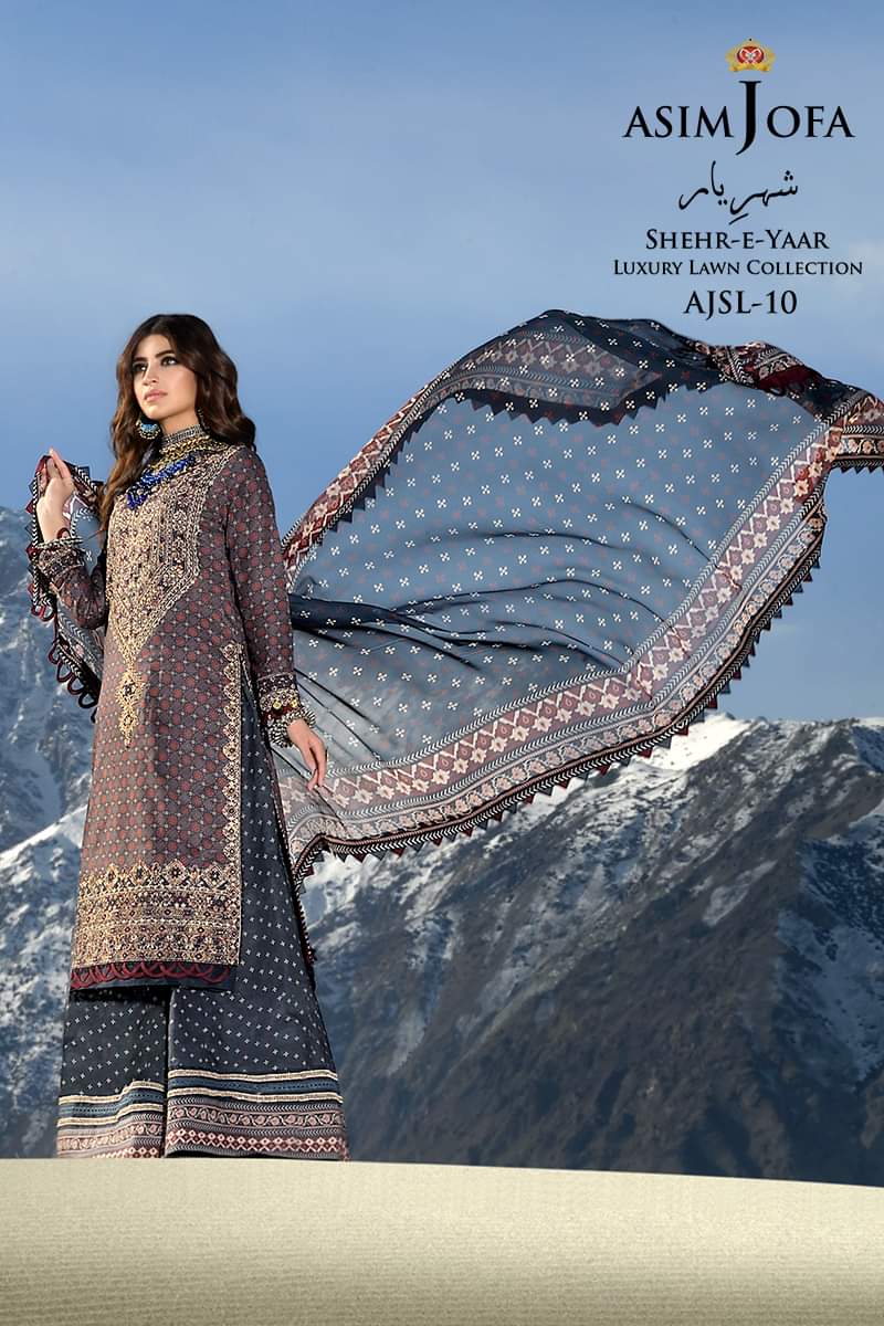 AJSL - 10 | Asim Jofa | Shehr - E - Yaar Luxury Lawn Collection 2022