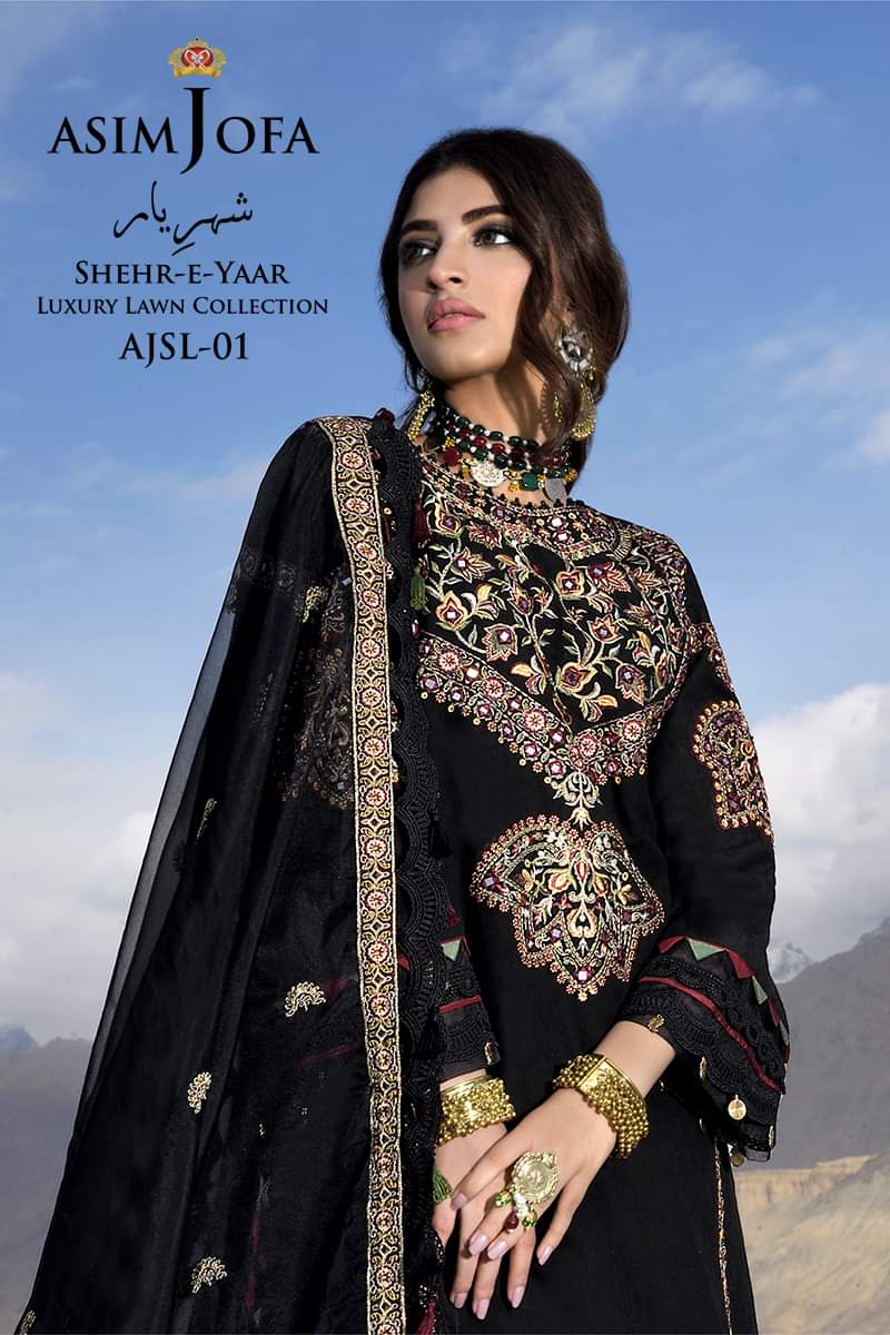 AJSL - 01 | Asim Jofa | Shehr - E - Yaar Luxury Lawn Collection 2022