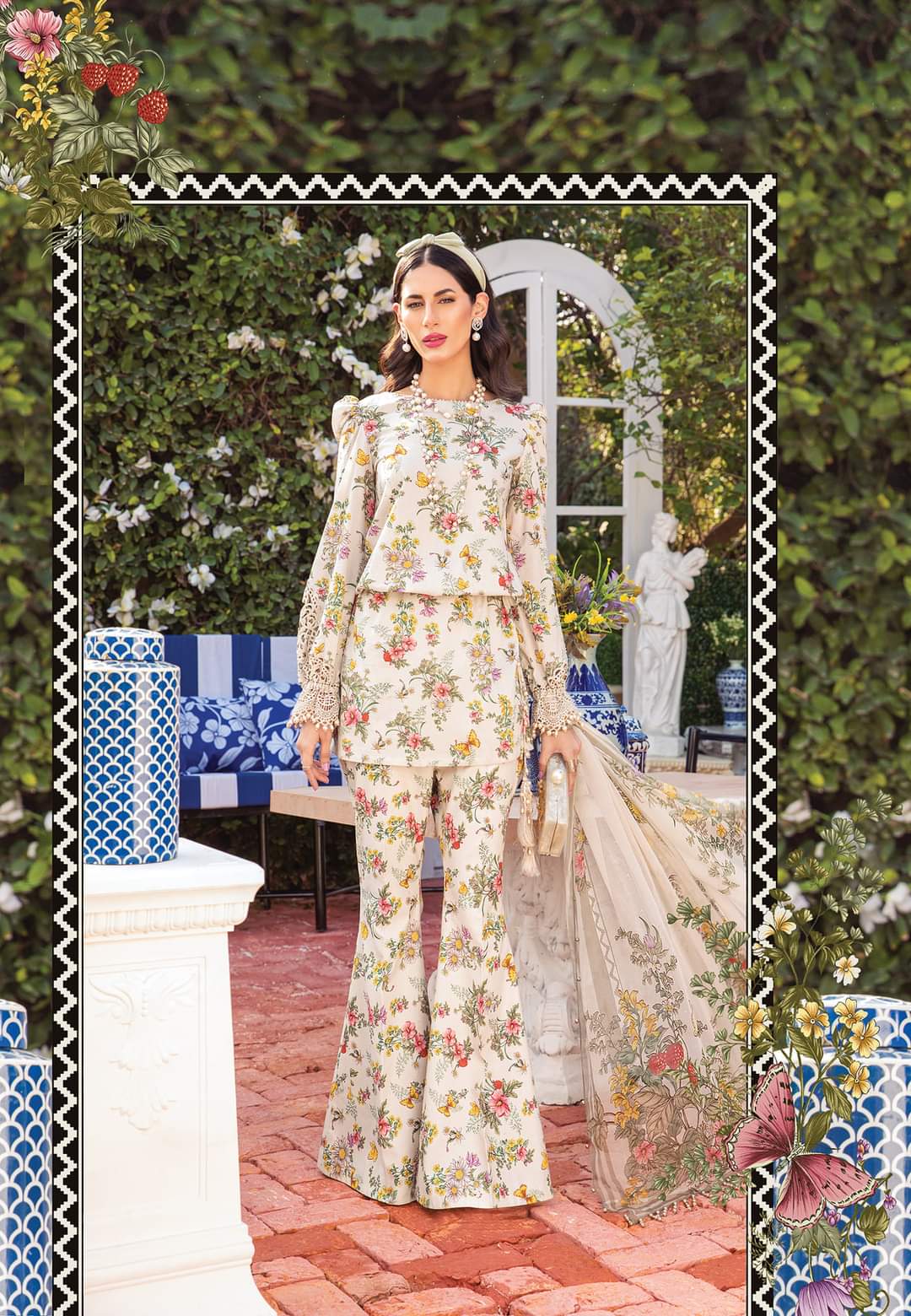 13A | Maria B | Secret Garden | Mprints Summer Lawn Collection 2022