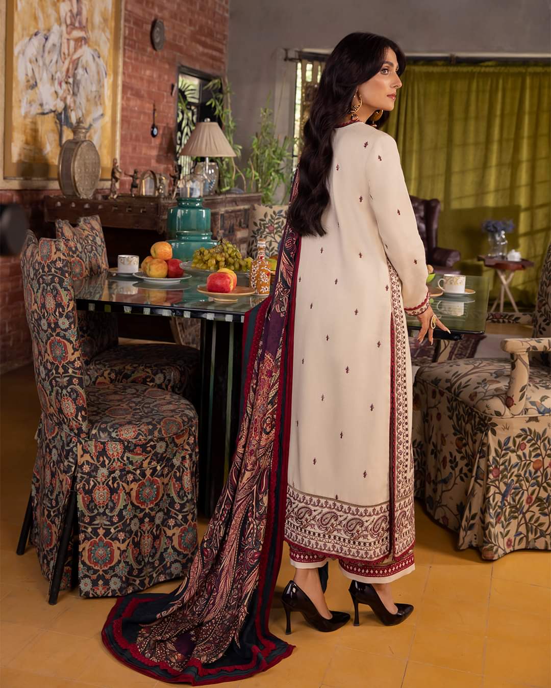 AJW-02 | Asim Jofa | Mawra & Ayeza Edit | Asra Winter Printed Shawl Collection 2022