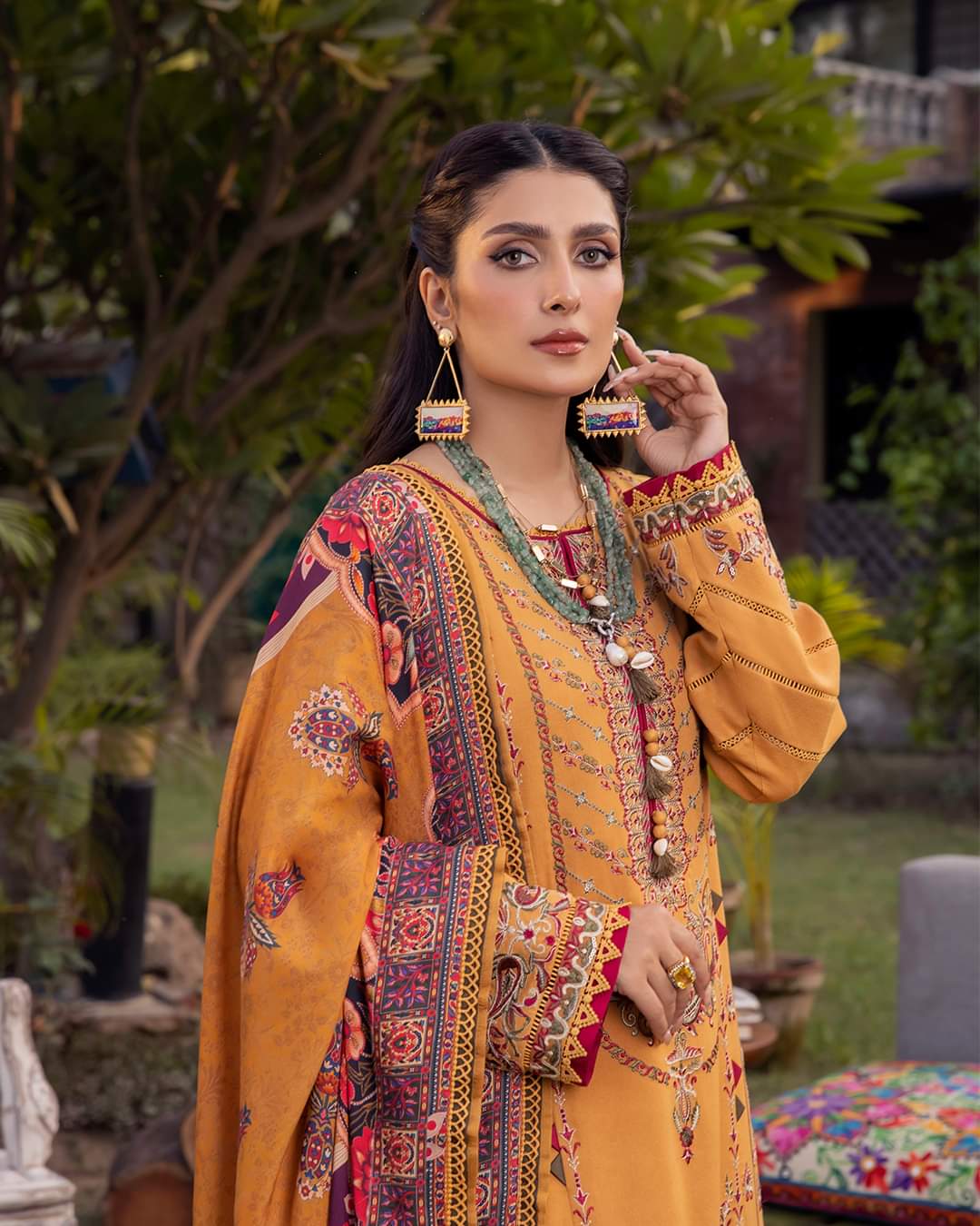 AJW-06 | Asim Jofa | Mawra & Ayeza Edit | Asra Winter Printed Shawl Collection 2022