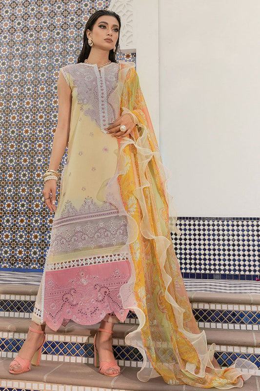 Peach Peony - HM22-01B | Mushq  | Hemline Lawn Collection 2022