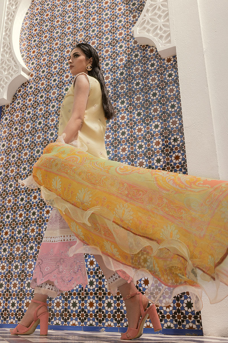 Peach Peony - HM22-01B | Mushq | Hemline Lawn Collection 2022